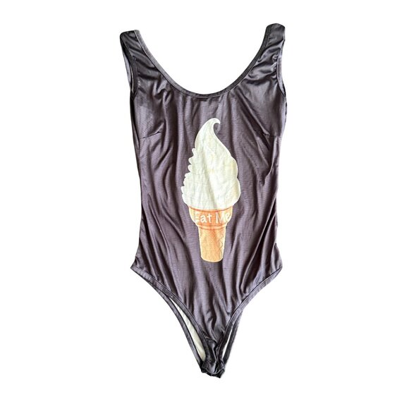 Ice Cream Print Swimsuit "Eat Me" Design iSWAG Womens Medium - Picture 2 of 6